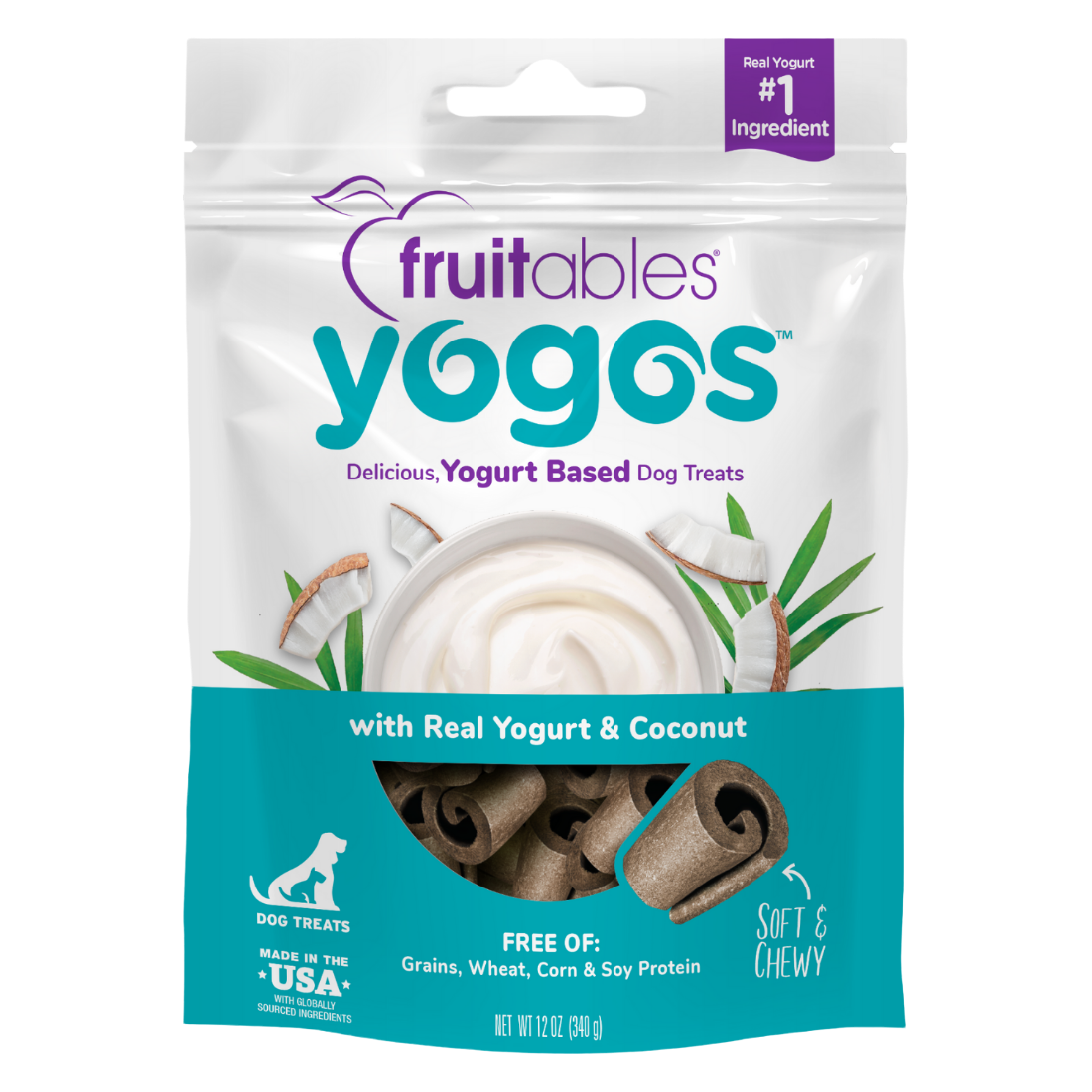 Dog training treats with yogurt and coconut